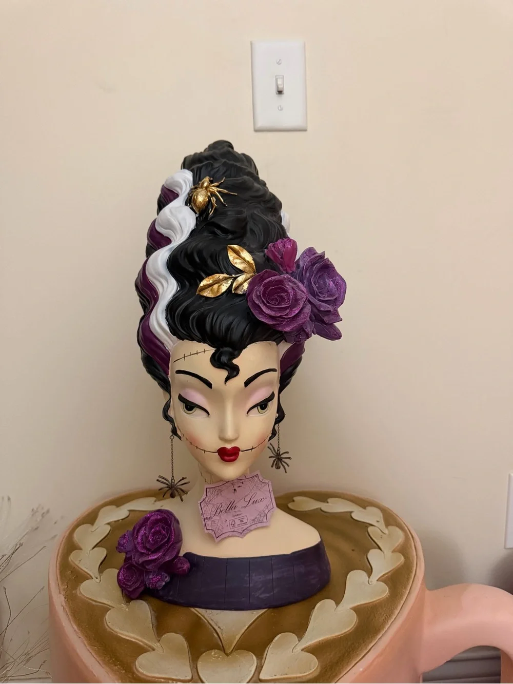 New Release Bella Lux Halloween Gothic Girl Bust with Purple Dress & Base